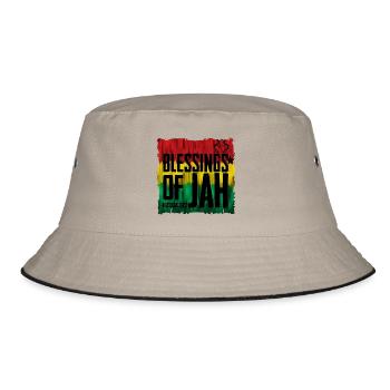 Blessing of the JAH in reggae colors - Bucket Hat - khaki/black - Front