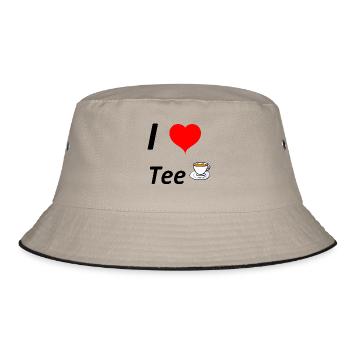 Tee - Bucket Hat - Khaki/Schwarz - Vorne
