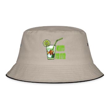 Mojito und Goldfisch - Bucket Hat - Khaki/Schwarz - Vorne