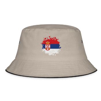 Serbie Klecks / Cadeau De Belgrade Balkans drapeau - Bob - kaki/noir - Devant