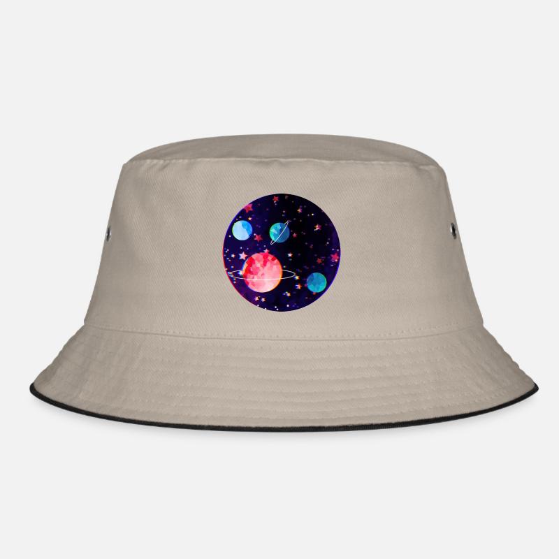 Weltall - Bucket Hat - Khaki/Schwarz
