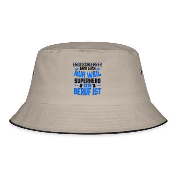 Englischlehrer Lehrer Lehrerin Englisch Geschenke - Bucket Hat - Khaki/Schwarz - Vorne