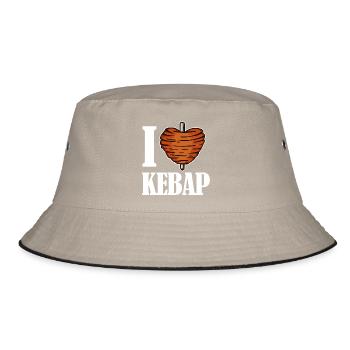 I love kebab kebab kebab heart saying Funny - Bucket Hat - khaki/black - Front