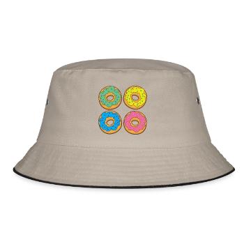 Vier Donuts Donuts - Bucket Hat - Khaki/Schwarz - Vorne