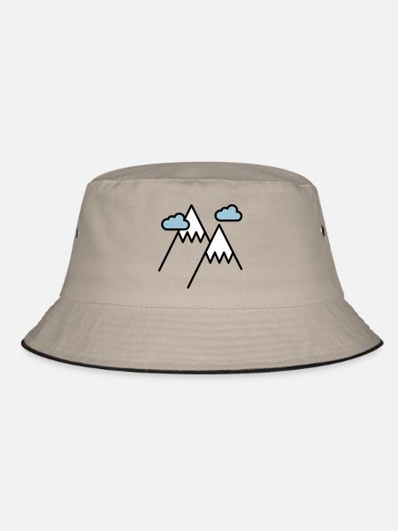 Der Berg ruft - Bucket Hat - Khaki/Schwarz - Vorne