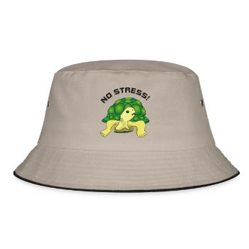 no stress - Bucket Hat - khaki/black - Front
