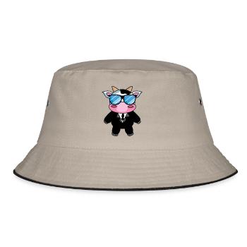 Security oder eher SeKUHrity? - Bucket Hat - Khaki/Schwarz - Vorne