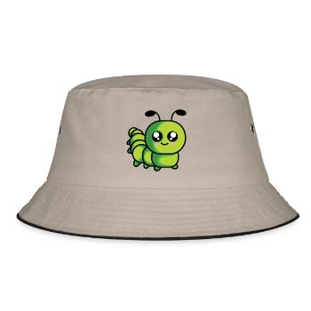 Caterpillar in green | sweet gift - Bucket Hat - khaki/black - Front