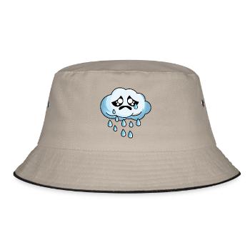 Sad cloud with rain - Bucket Hat - khaki/black - Front