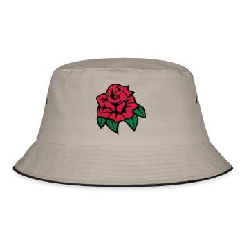 rose - Bucket Hat - Khaki/Schwarz - Vorne