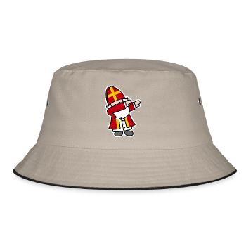 Sinterklaas Saint / Nicholas Dab Dabbing Sint Piet - Bucket Hat - Khaki/Schwarz - Vorne