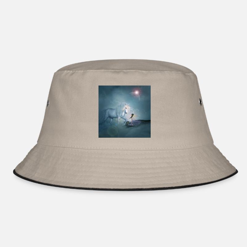 Wunderbares Einhorn mit Fee - Bucket Hat - Khaki/Schwarz