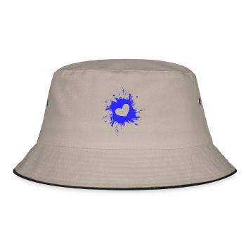 Heart stain ink blue - Bucket Hat - khaki/black - Front