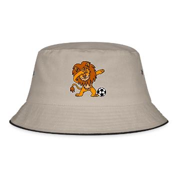 Dab Dabbing Lion Dutch Football Netherlands Orange - Bucket Hat - Khaki/Schwarz - Vorne