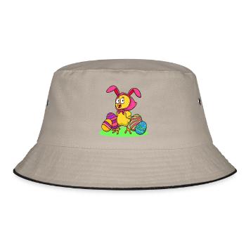Easter chick chick easter happy easter eggs - Bucket Hat - khaki/black - Front