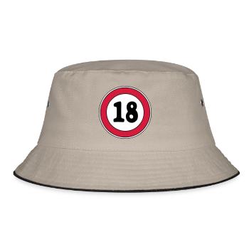 18th birthday sign - Bucket Hat - khaki/black - Front