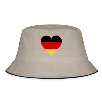German flag in heart shape - Bucket Hat - khaki/black - Front