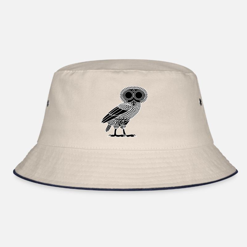 Eule der Athene [Schwarz (nur Eule)] Bucket Hat