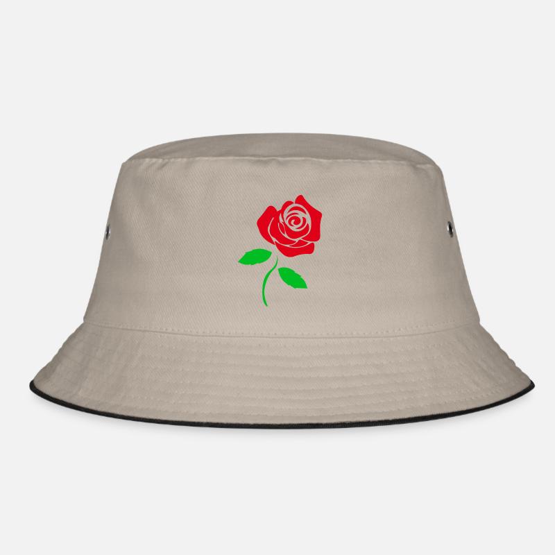 Blumen Rote Rose Romantische Geschenkidee Bucket Hat