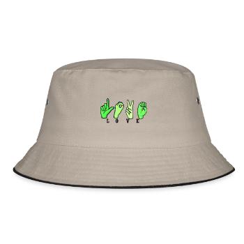 Love Typist III - Bucket Hat - khaki/black - Front