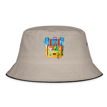 Cartables colorés avec accessoires scolaires - Bob - kaki/noir - Devant