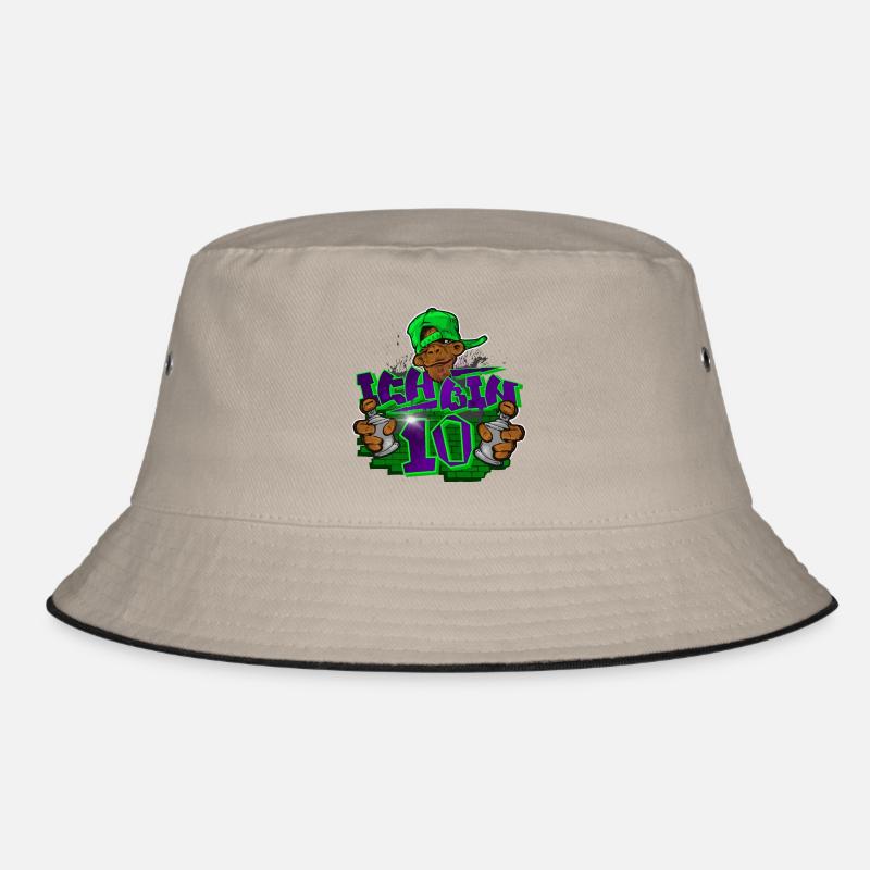 10. Geburtstag Graffiti - Bucket Hat - Khaki/Schwarz