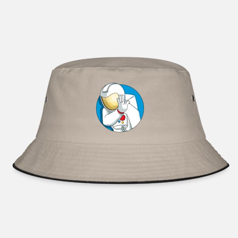 Schüchterner Astronaut - Bucket Hat - Khaki/Schwarz