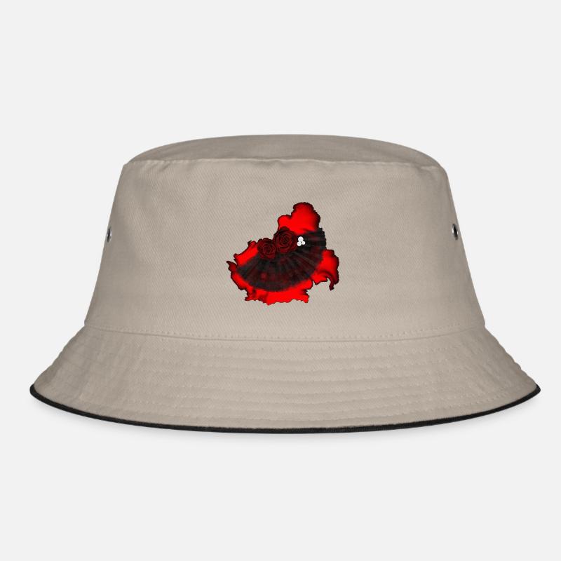 originelle Frauenmode, Fächer mit rosen Bucket Hat
