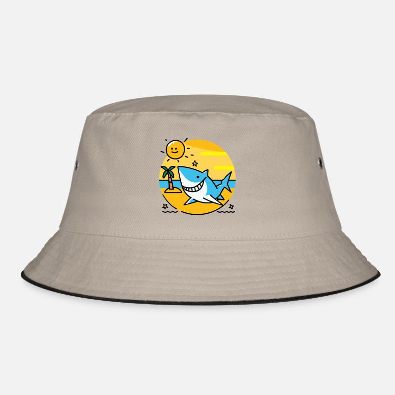 Shark on the beach bathes in the sun Bucket Hat