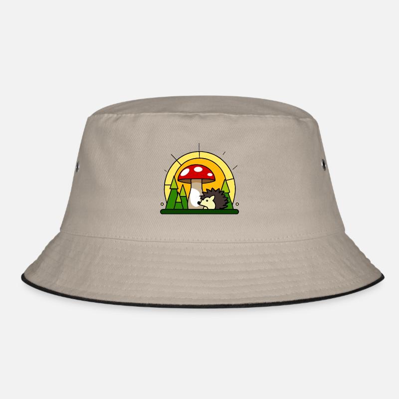 Kleiner Igel unter einen Fliegenpilz Bucket Hat