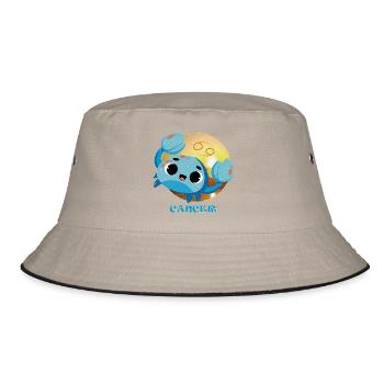 Kawaii-Krebs - Bucket Hat - Khaki/Schwarz - Vorne
