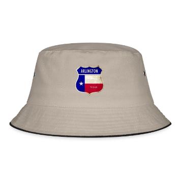 Arlington Texas Crest Flag Design - Bucket Hat - khaki/black - Front
