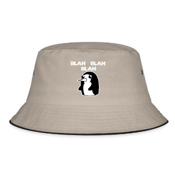 Vintage Pinguin Arktis Spruch Kälte Vogel Tier - Bucket Hat - Khaki/Schwarz - Vorne