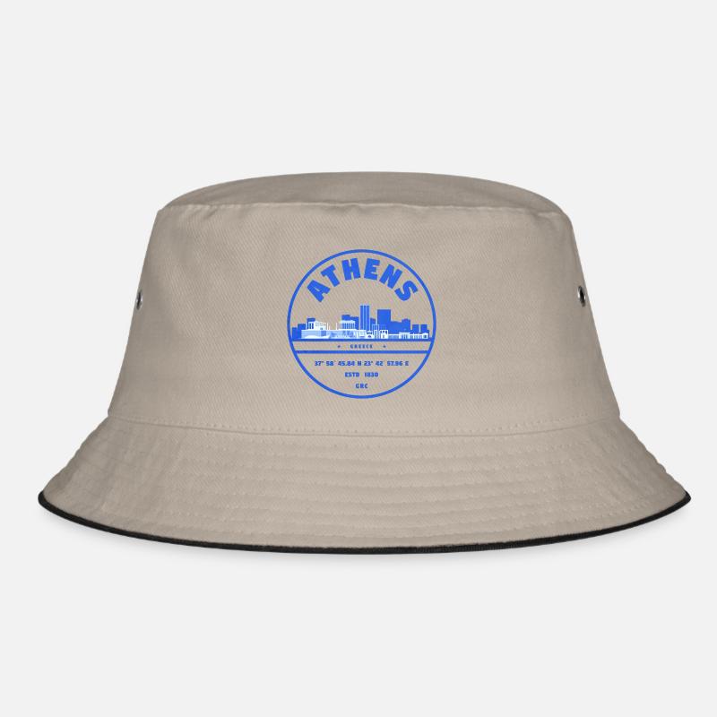 Athens Skyline Stempel Bucket Hat