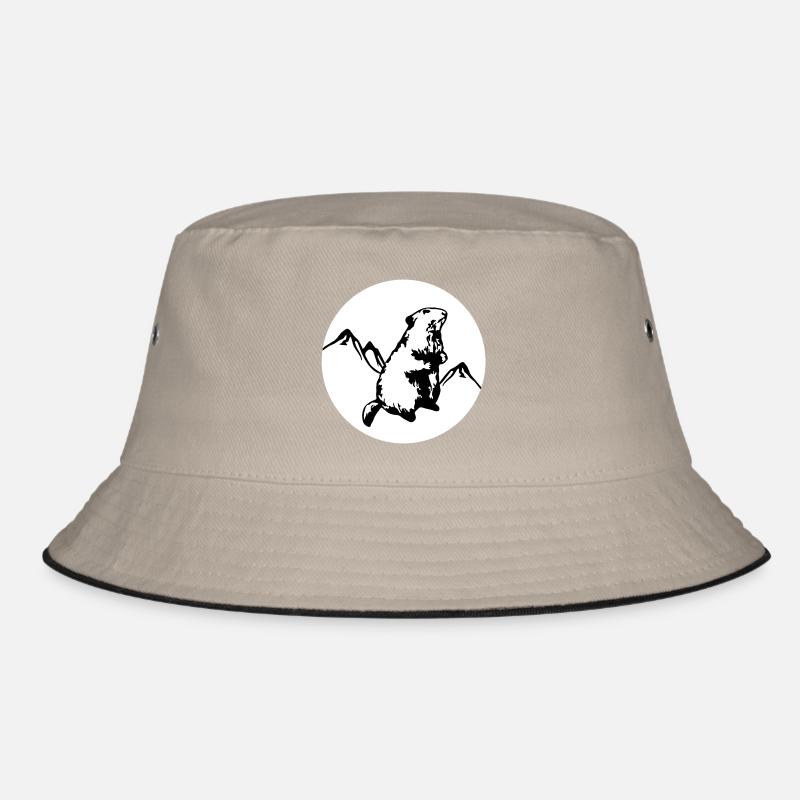 Murmeltier - Bucket Hat - Khaki/Schwarz