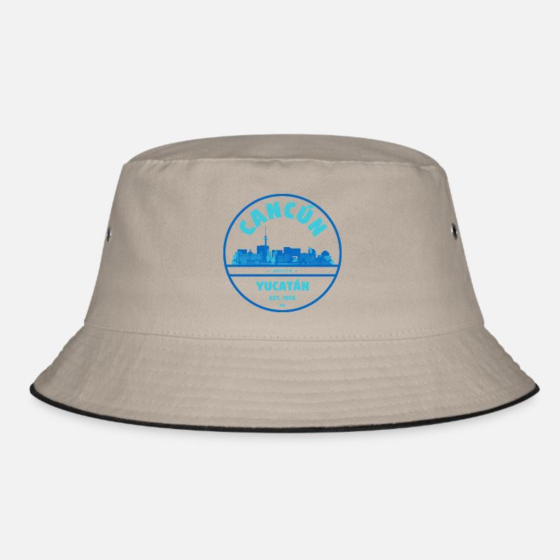 Cancún Yucatán Skyline Emblem Bucket Hat