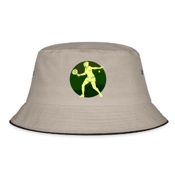 Butterfly Ball Padel Player Training Racket Ball - Bucket Hat - khaki/black - Front