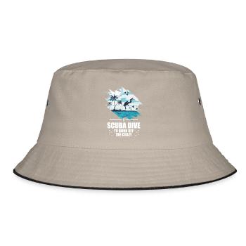 Scuba Diver Spearfishing Design - Bucket Hat - khaki/black - Front