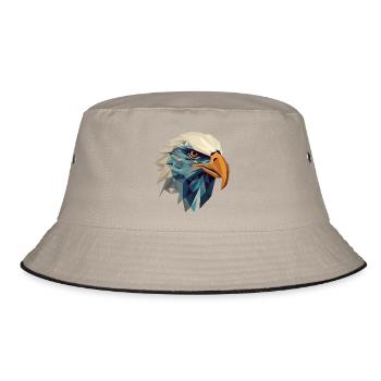 Stylized, geometric eagle - Bucket Hat - khaki/black - Front