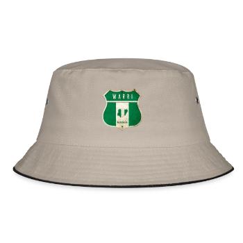 Warri Nigeria Wappen Flaggen Design - Bucket Hat - Khaki/Schwarz - Vorne