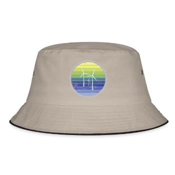 Wind Energy Sustainability - Bucket Hat - khaki/black - Front