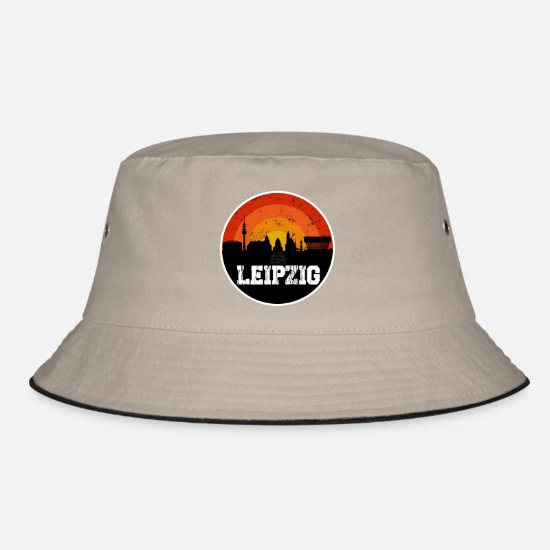 Leipzig Skyline - Bucket Hat - Khaki/Schwarz