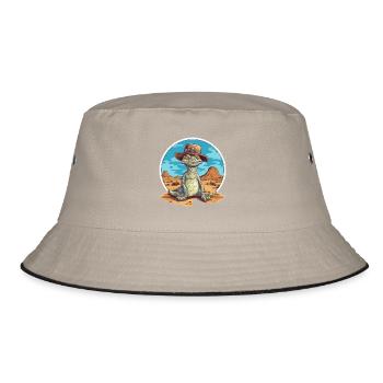Dinosaure créatif avec chapeau dans le désert - Bob - kaki/noir - Devant