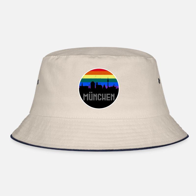 München Skyline Regenbogen Bucket Hat