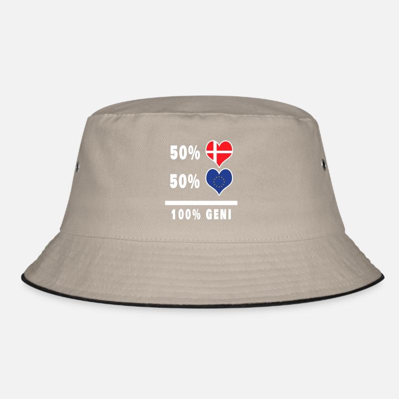Europe and Denmark 100% genius flag Bucket Hat