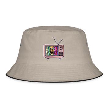TV Night Streaming Theater Movies Television - Bucket Hat - khaki/black - Front