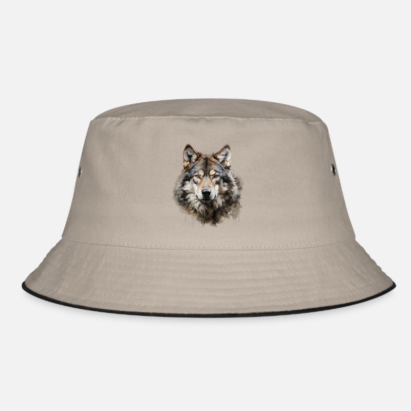 Wolf Portrait – Wildtier Alpen Design Bucket Hat