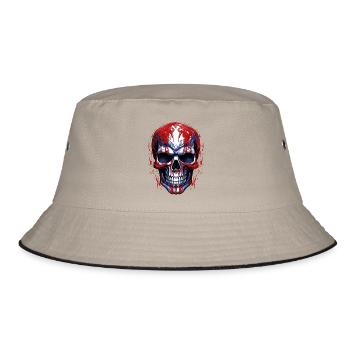 Flags Skull Graphic - Bucket Hat - khaki/black - Front