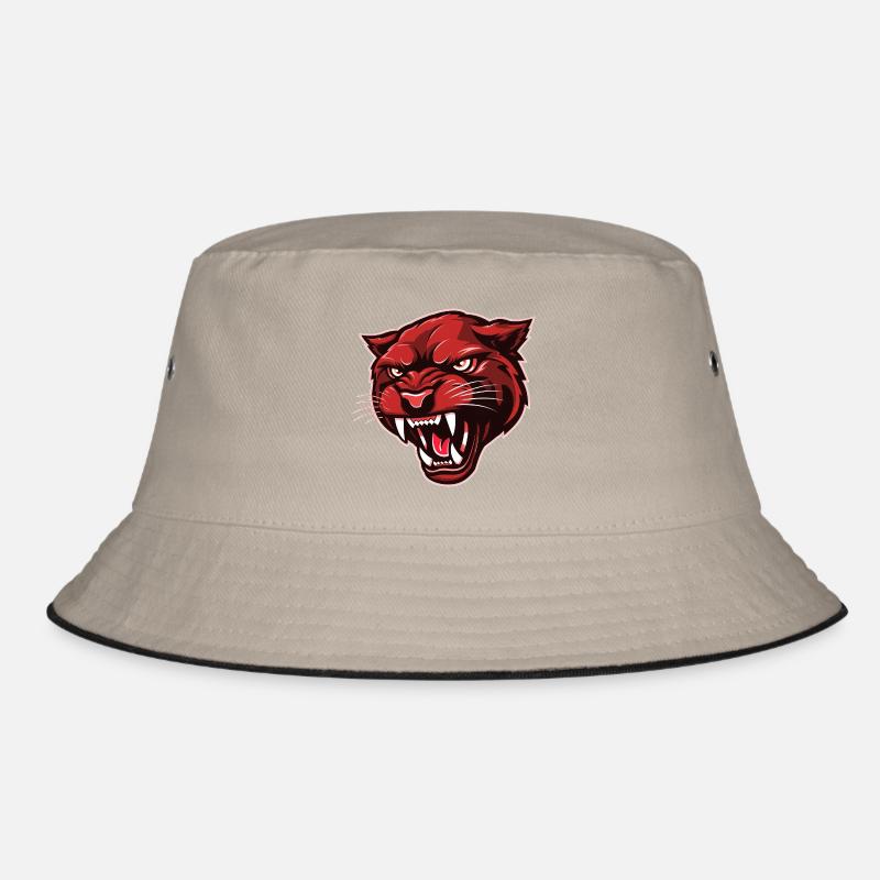 Panther Head Red Bucket Hat