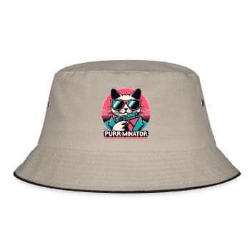 The Purr-minator - Bucket Hat - khaki/black - Front